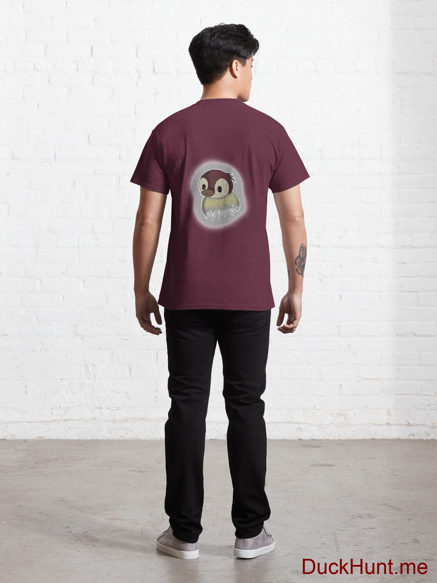Ghost Duck (foggy) Dark Red Classic T-Shirt (Back printed) alternative image 3