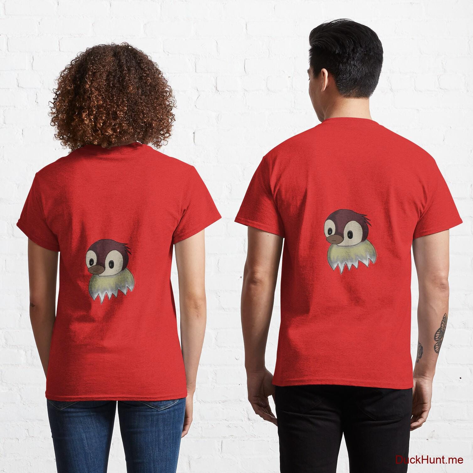 Ghost Duck (fogless) Red Classic T-Shirt (Back printed)
