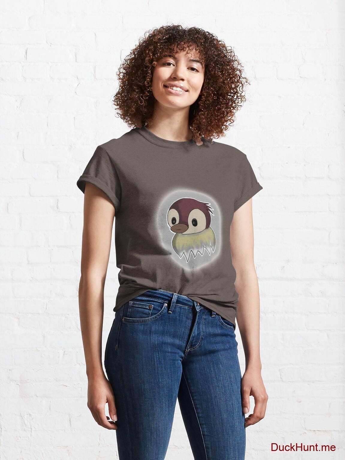 Ghost Duck (foggy) Dark Grey Classic T-Shirt (Front printed) alternative image 3