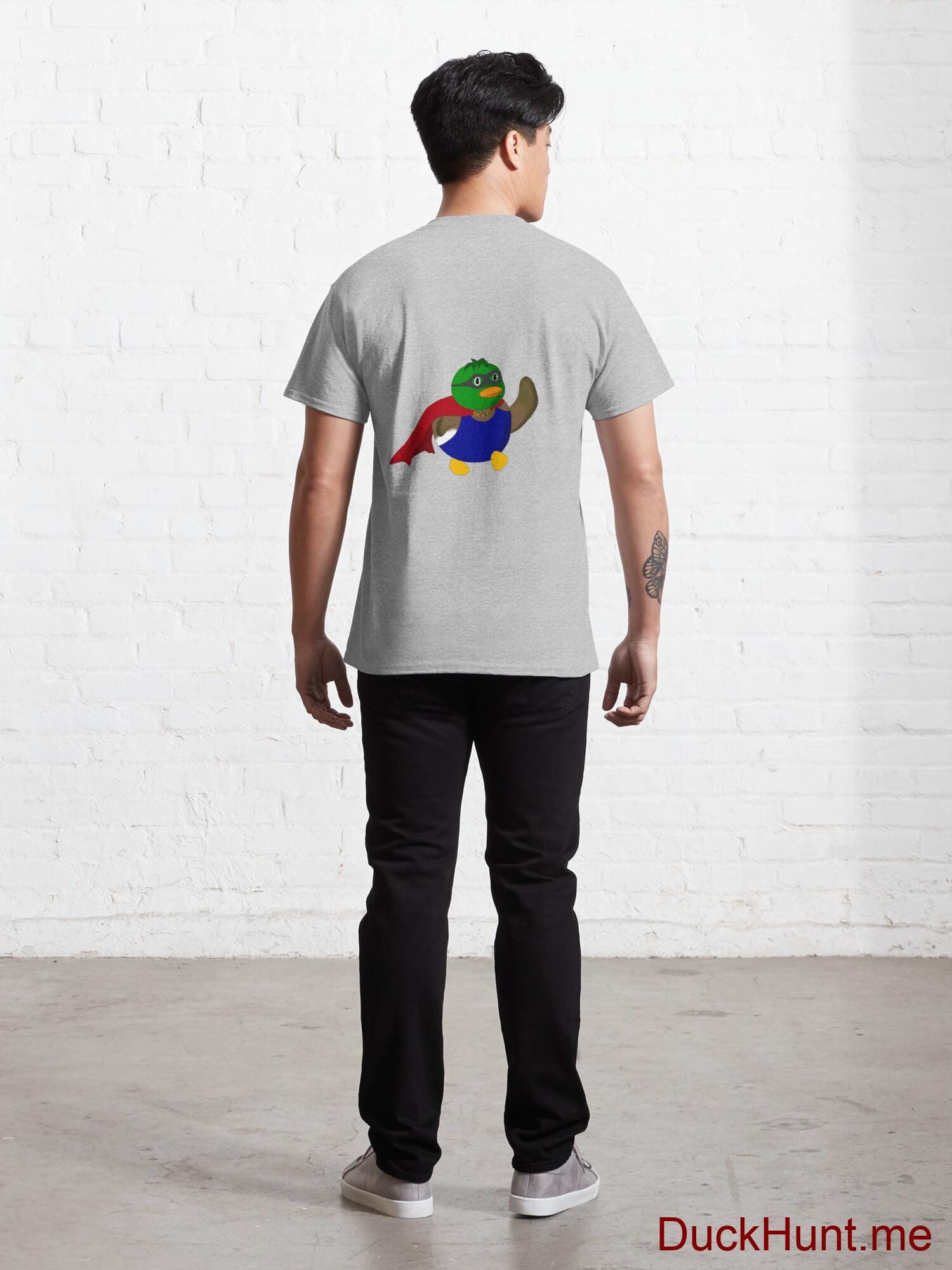 Alive Boss Duck Heather Grey Classic T-Shirt (Back printed) alternative image 3
