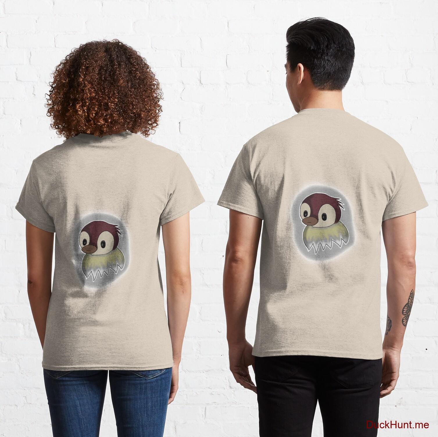 Ghost Duck (foggy) Creme Classic T-Shirt (Back printed)