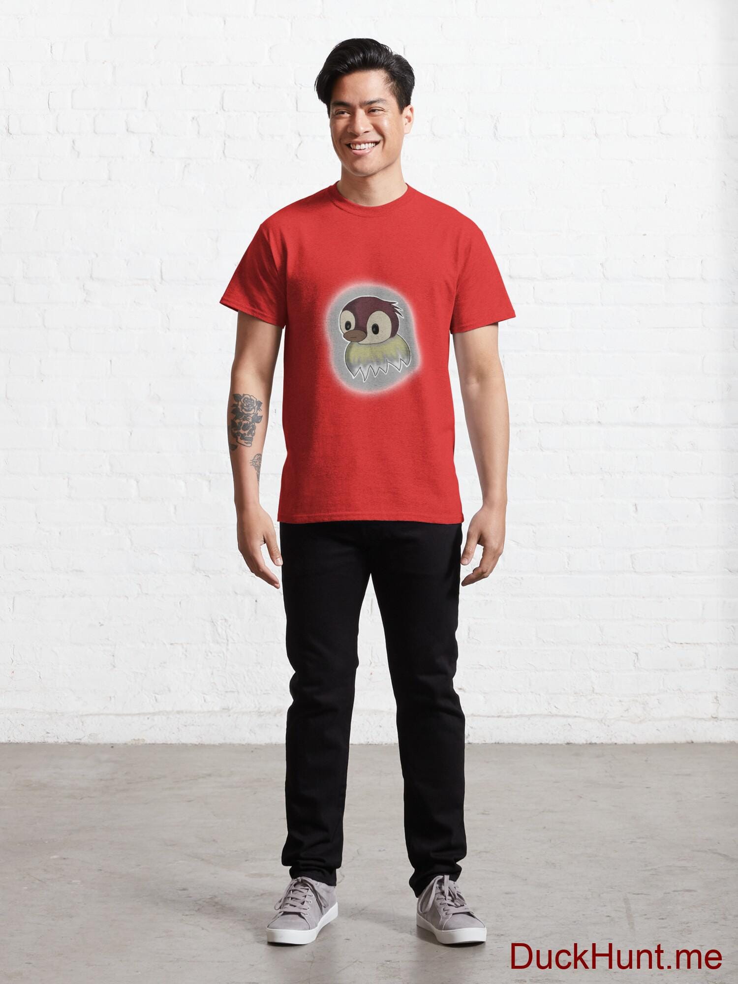 Ghost Duck (foggy) Red Classic T-Shirt (Front printed) alternative image 6