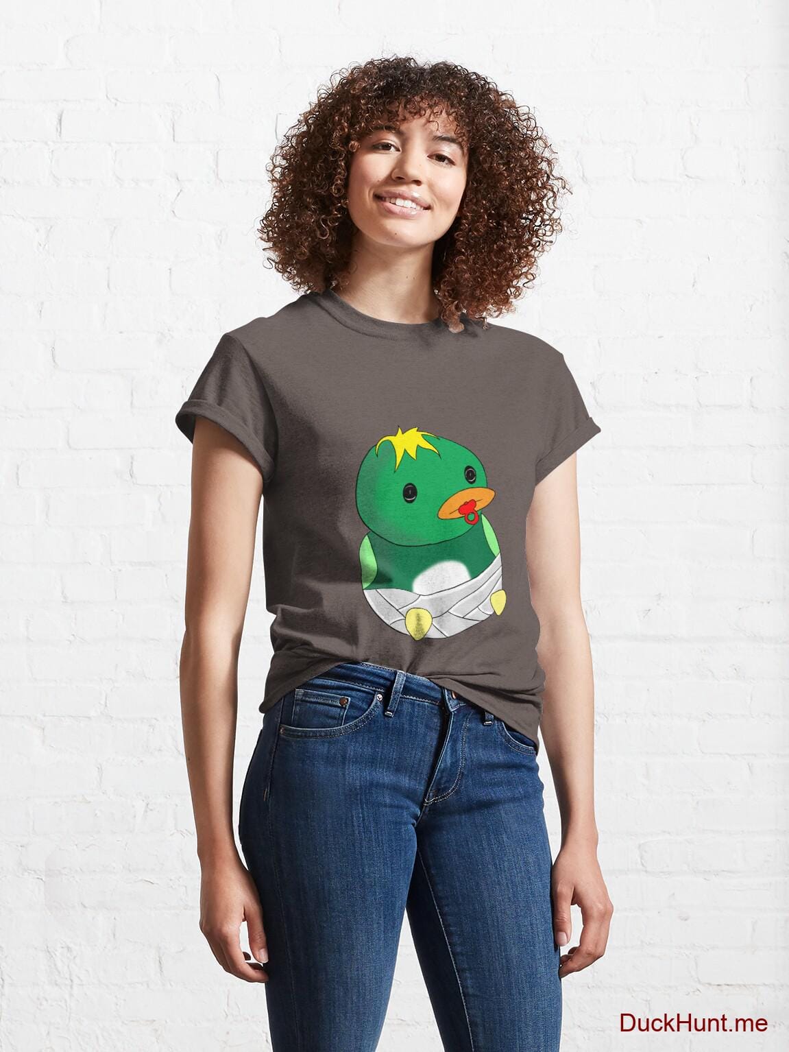 Baby duck Dark Grey Classic T-Shirt (Front printed) alternative image 3