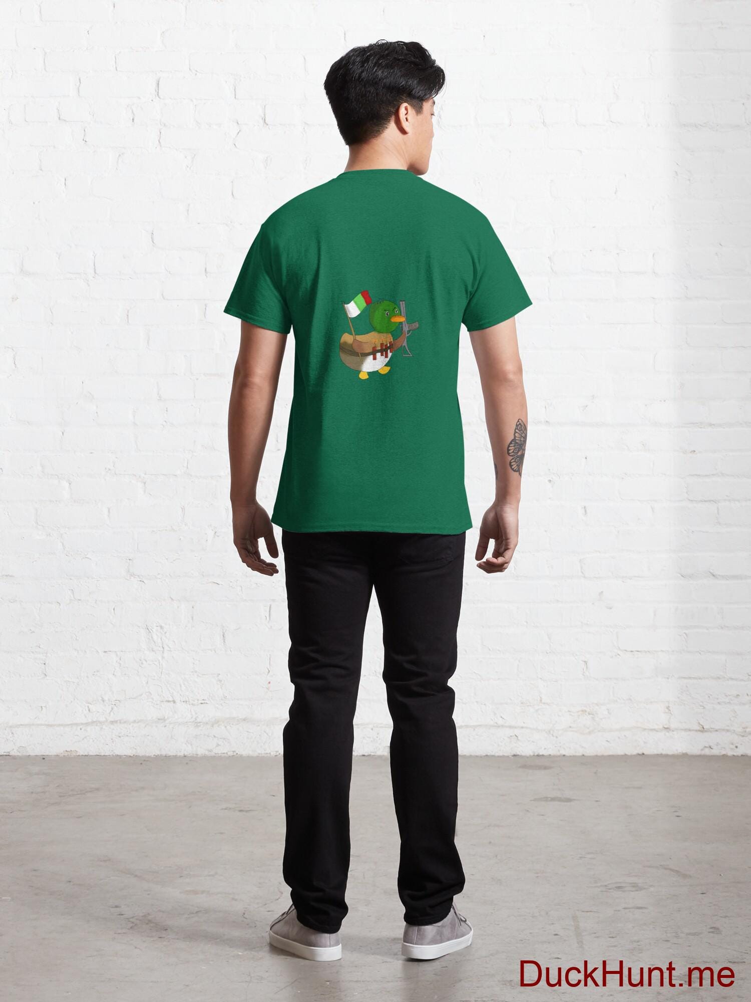 Kamikaze Duck Green Classic T-Shirt (Back printed) alternative image 3