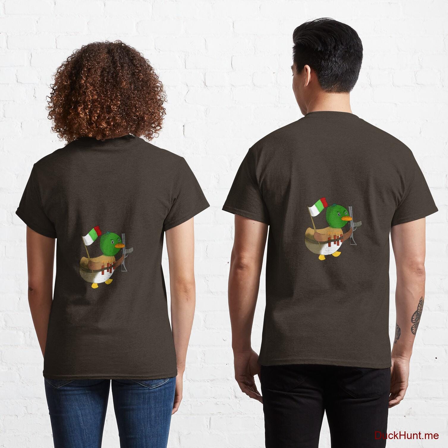 Kamikaze Duck Brown Classic T-Shirt (Back printed)