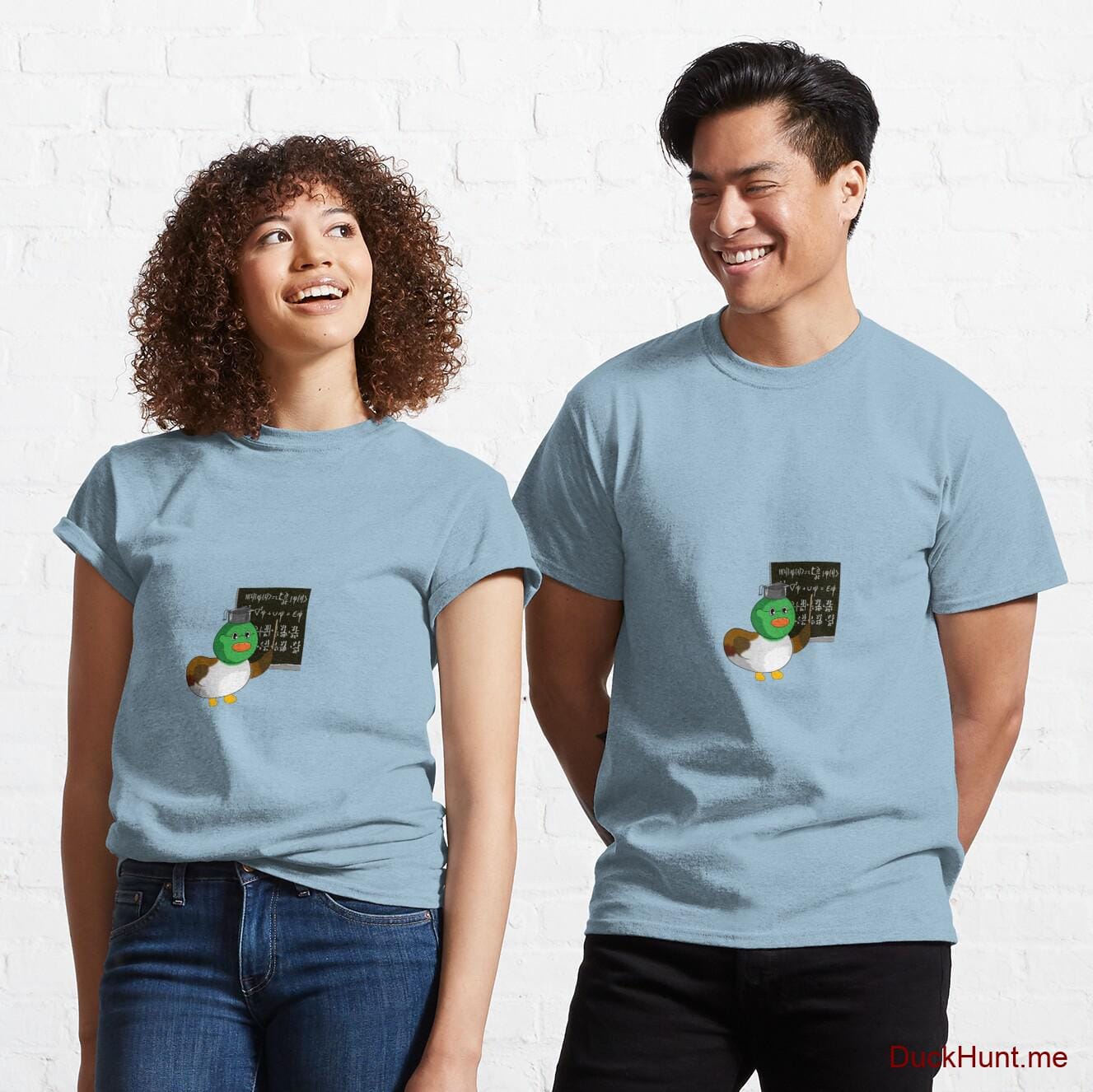 Prof Duck Light Blue Classic T-Shirt (Front printed)