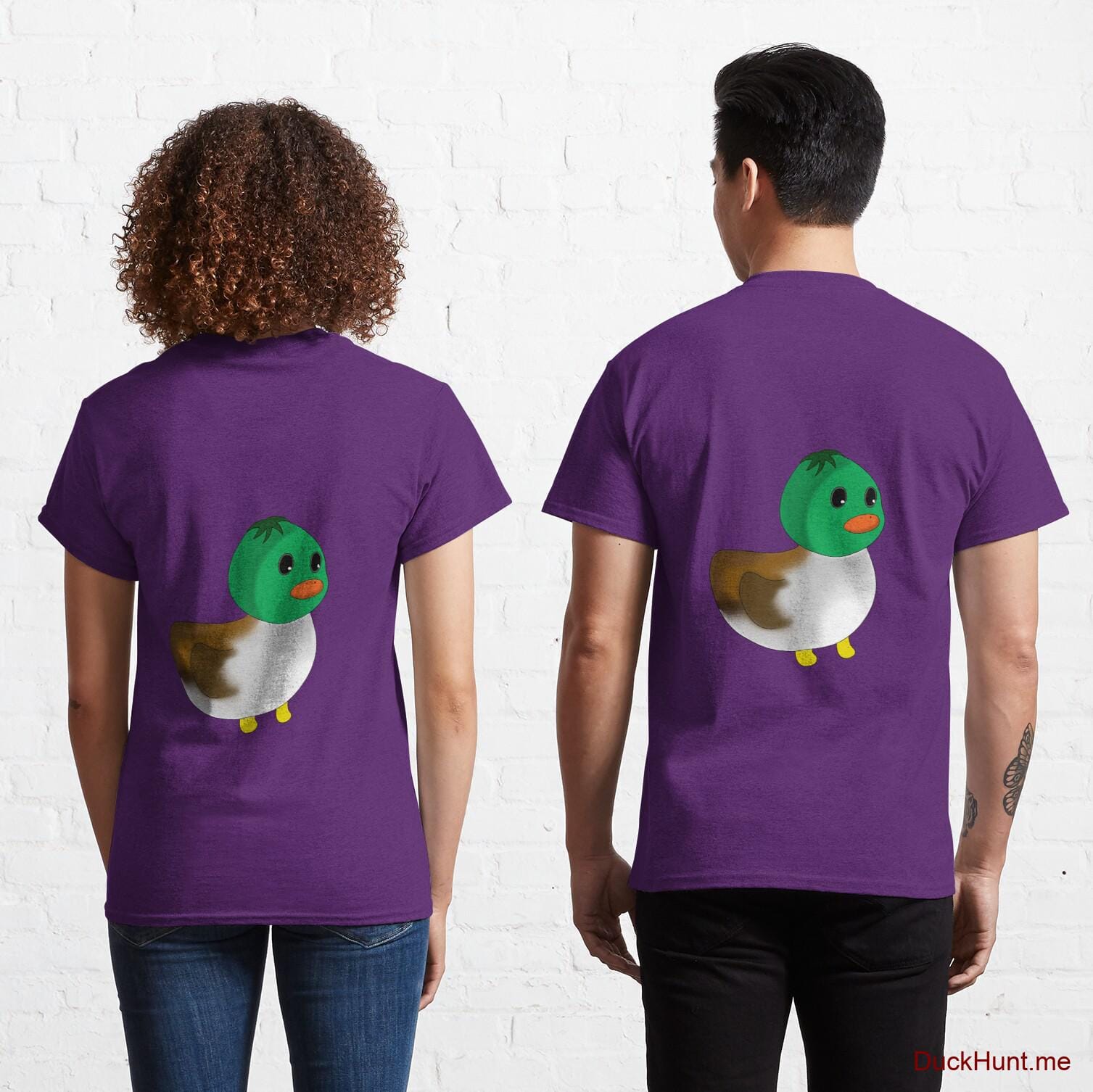 Normal Duck Purple Classic T-Shirt (Back printed)