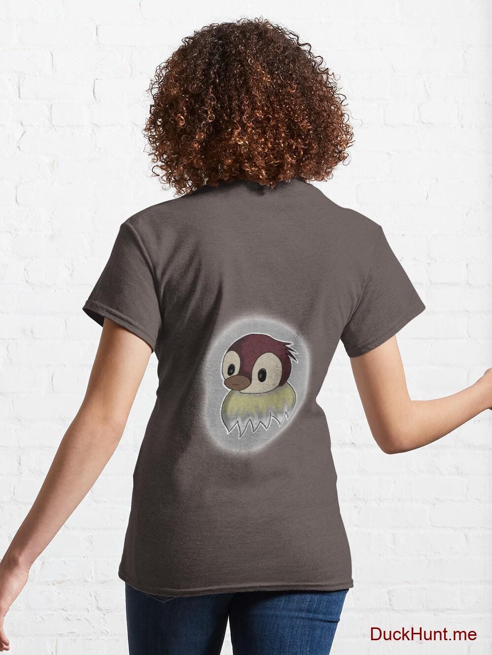 Ghost Duck (foggy) Dark Grey Classic T-Shirt (Back printed) alternative image 4