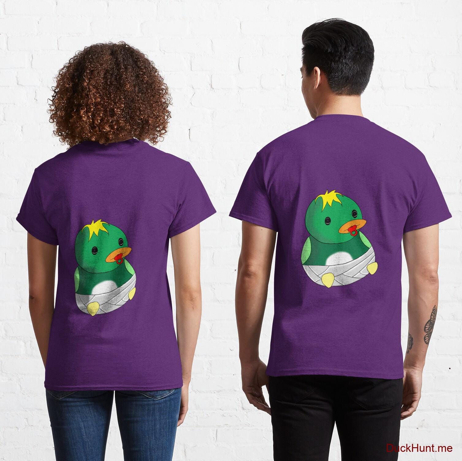 Baby duck Purple Classic T-Shirt (Back printed)