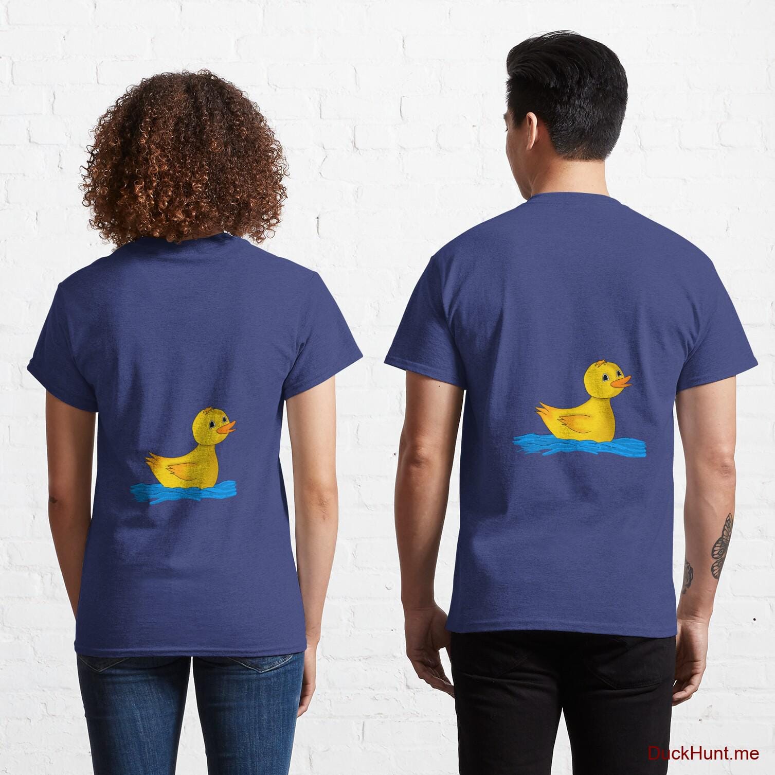 Plastic Duck Blue Classic T-Shirt (Back printed)
