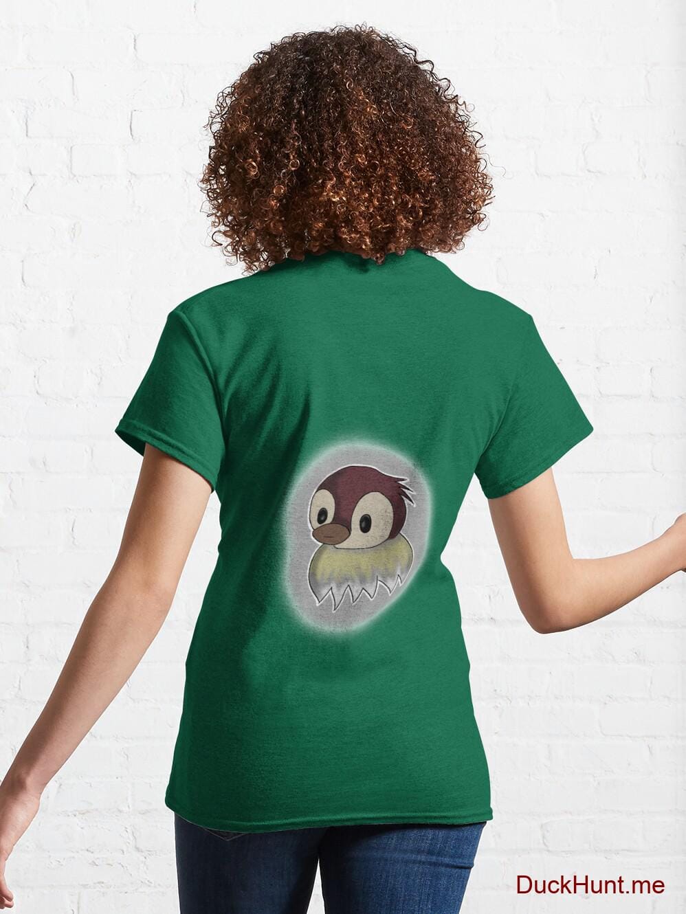 Ghost Duck (foggy) Green Classic T-Shirt (Back printed) alternative image 4