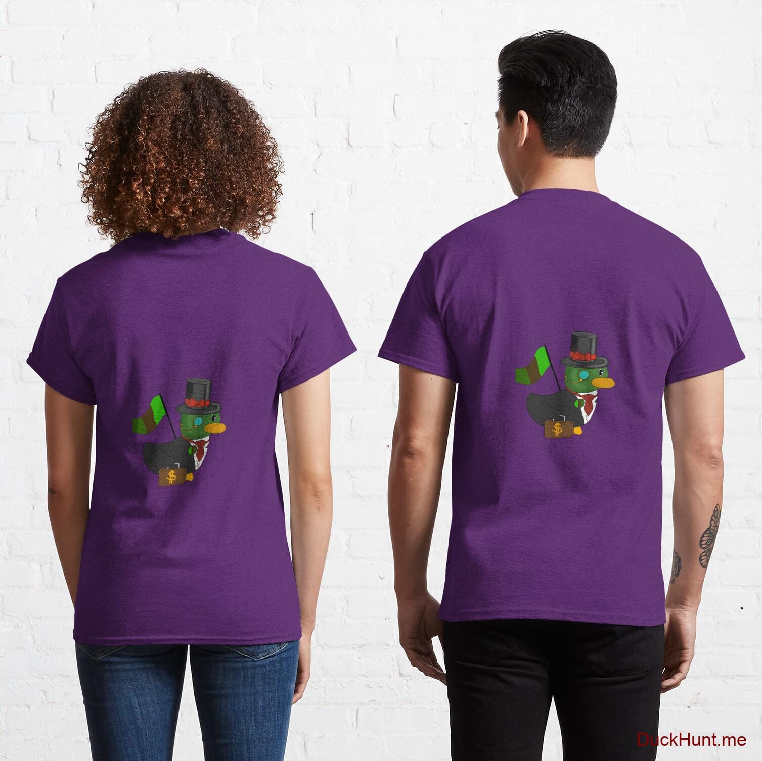 Golden Duck Purple Classic T-Shirt (Back printed)
