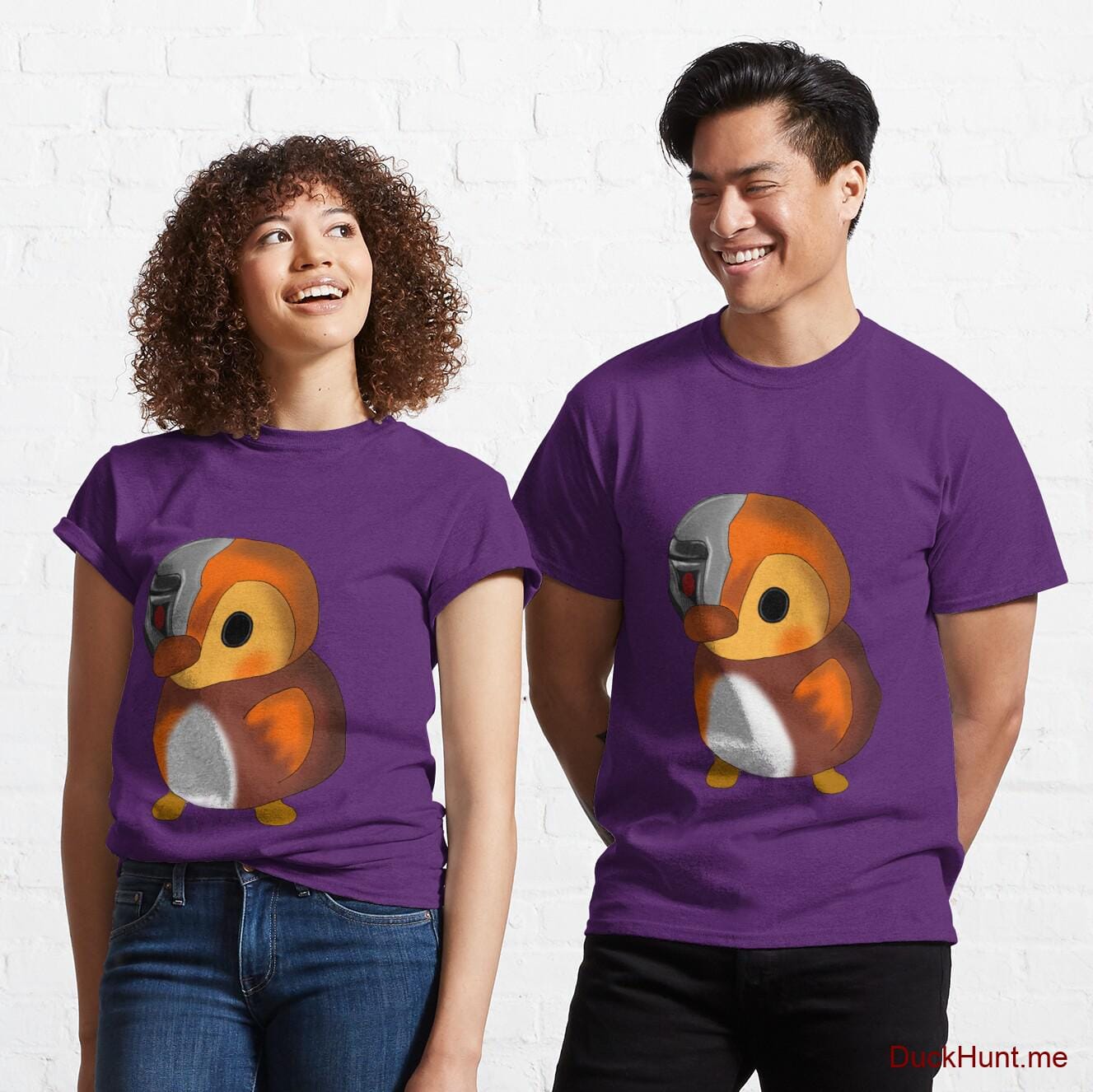 Mechanical Duck Purple Classic T-Shirt (Front printed)