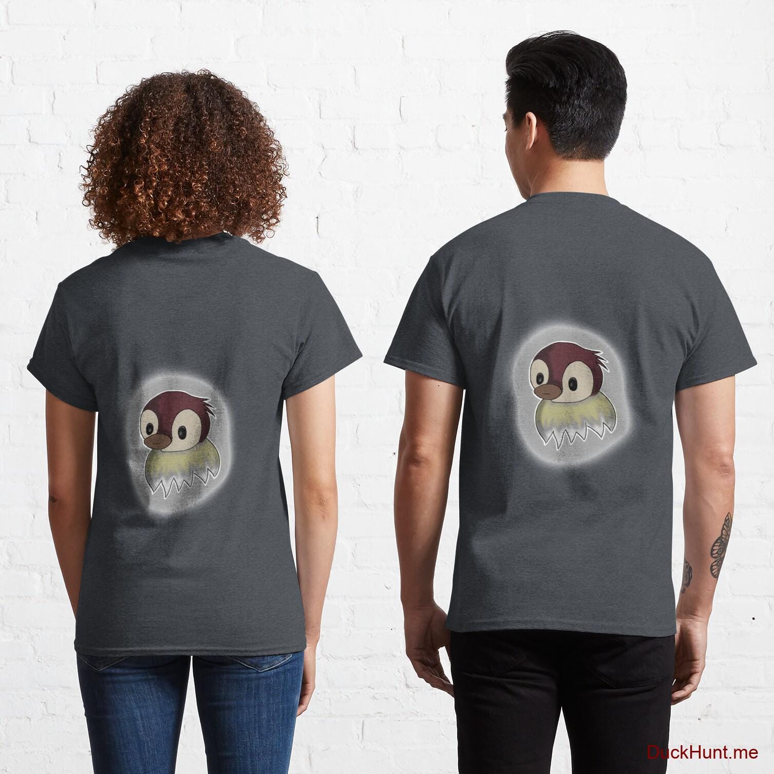 Ghost Duck (foggy) Denim Heather Classic T-Shirt (Back printed)
