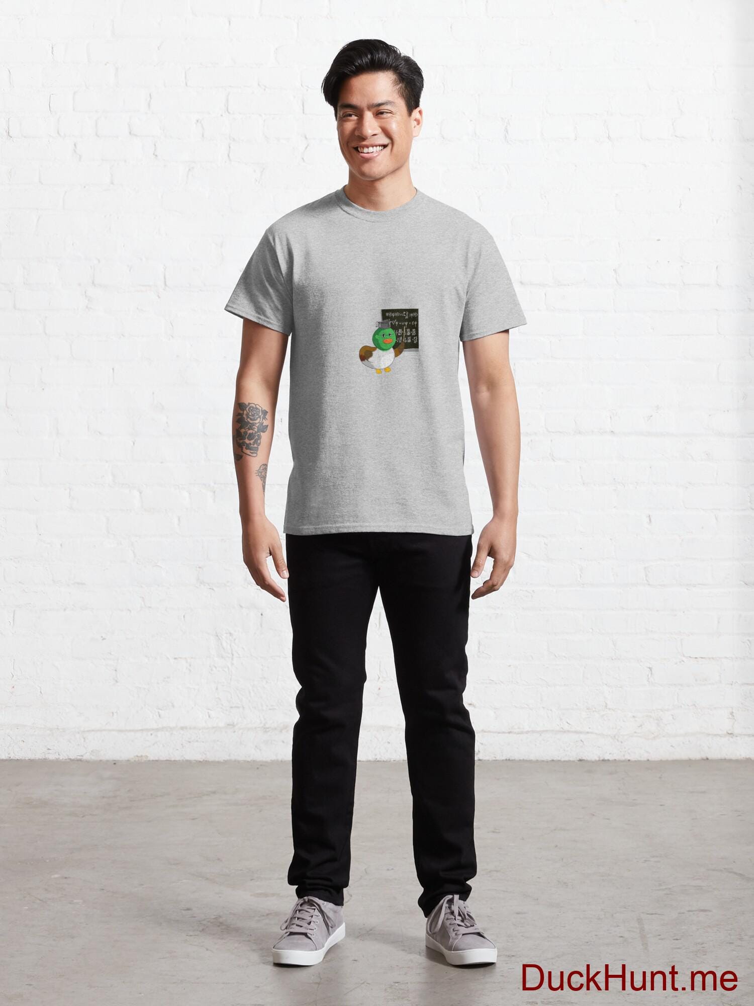 Prof Duck Heather Grey Classic T-Shirt (Front printed) alternative image 6