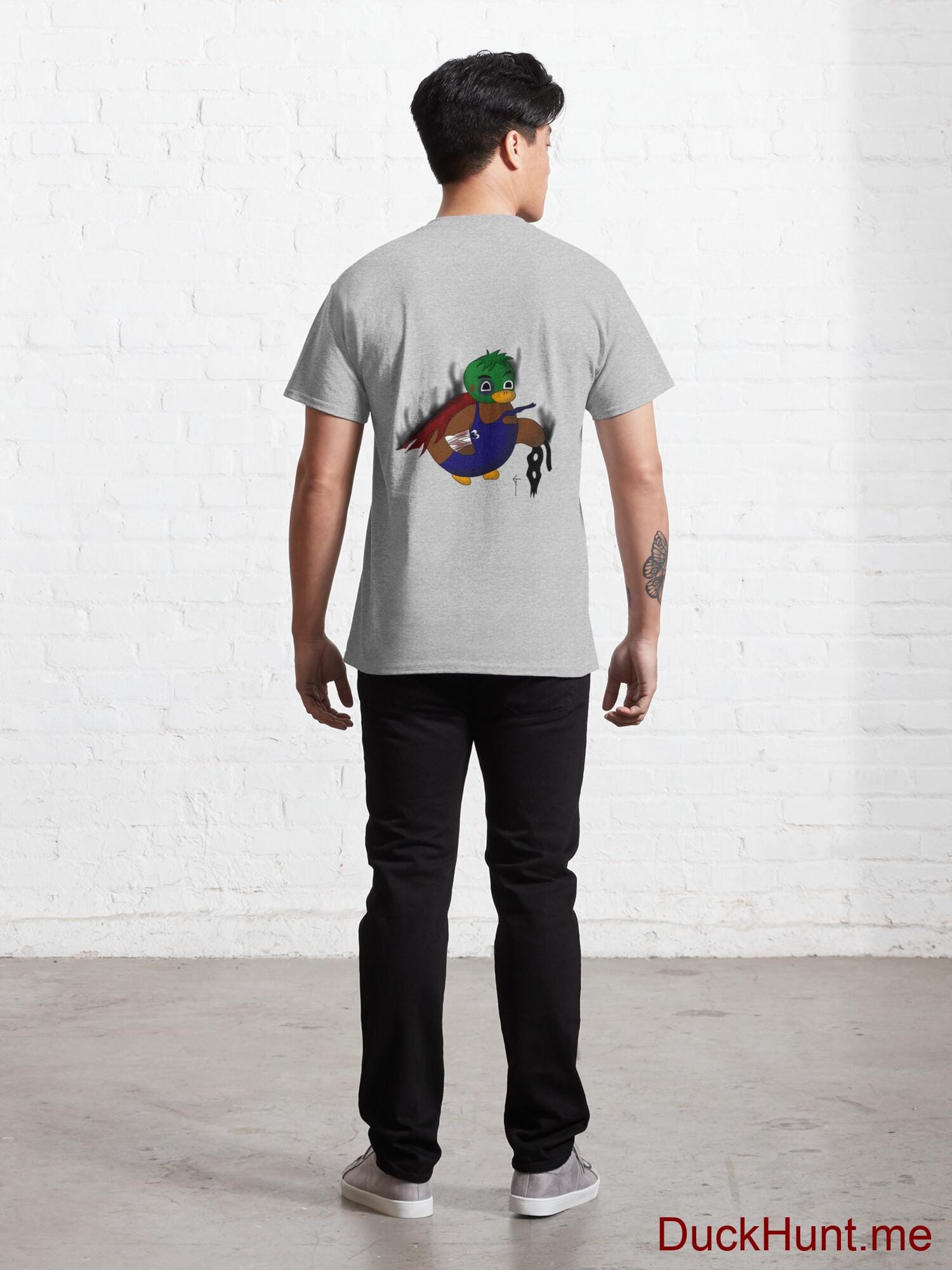 Dead Boss Duck (smoky) Heather Grey Classic T-Shirt (Back printed) alternative image 3