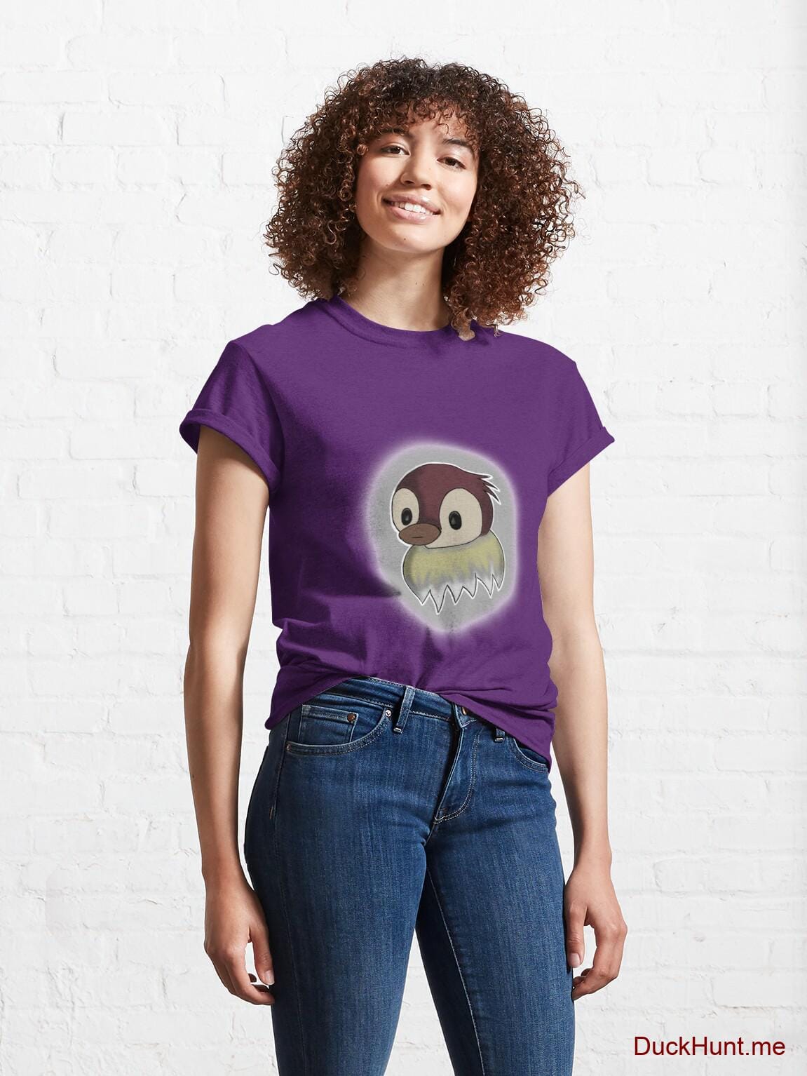 Ghost Duck (foggy) Purple Classic T-Shirt (Front printed) alternative image 3