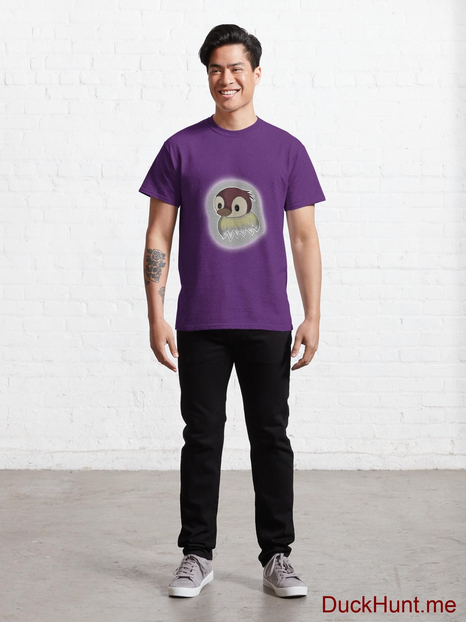Ghost Duck (foggy) Purple Classic T-Shirt (Front printed) alternative image 6