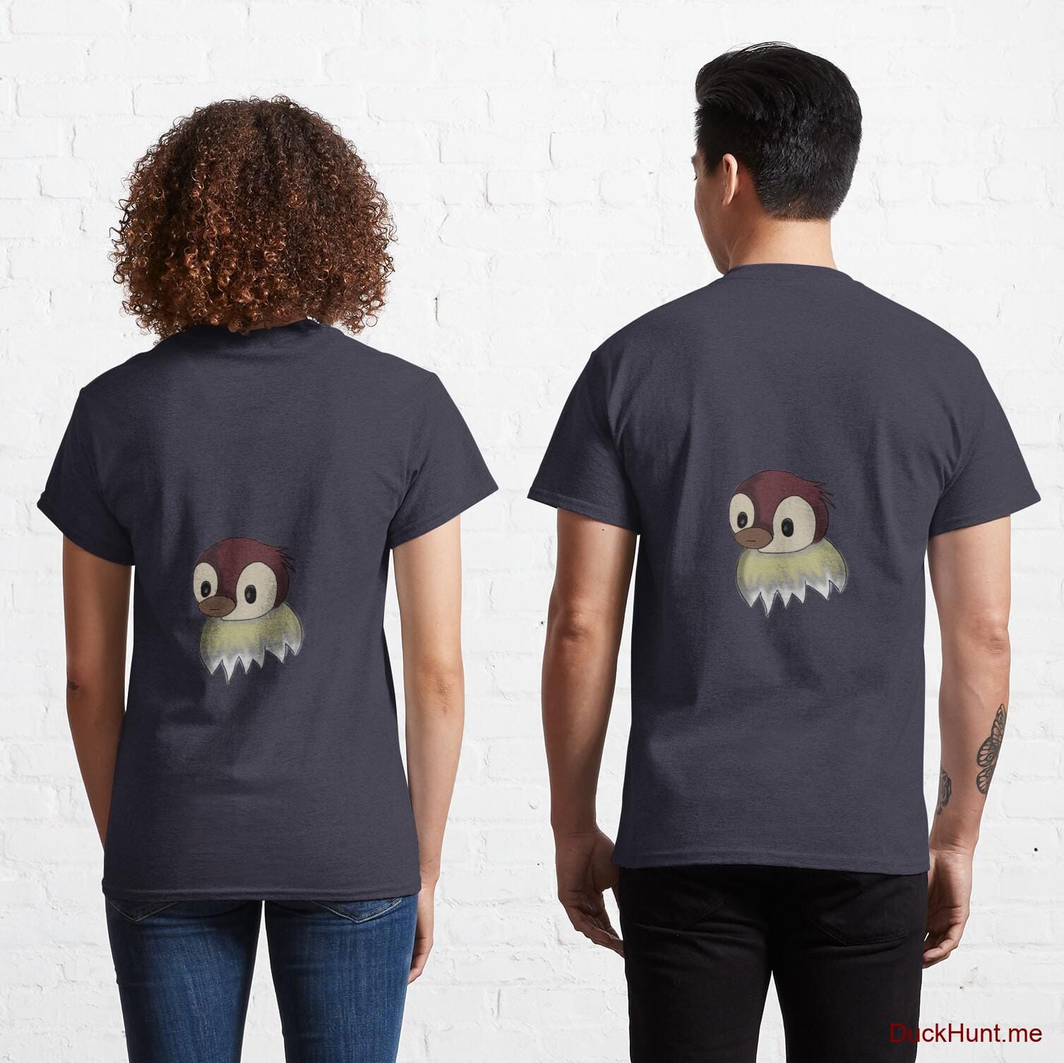 Ghost Duck (fogless) Navy Classic T-Shirt (Back printed)