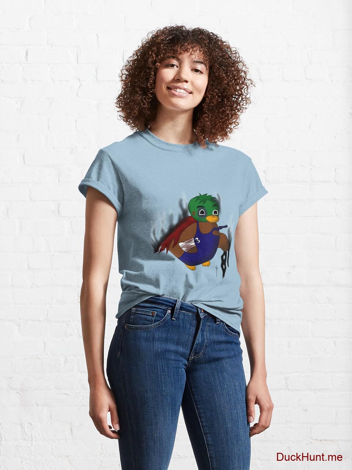 Dead Boss Duck (smoky) Light Blue Classic T-Shirt (Front printed) alternative image 3