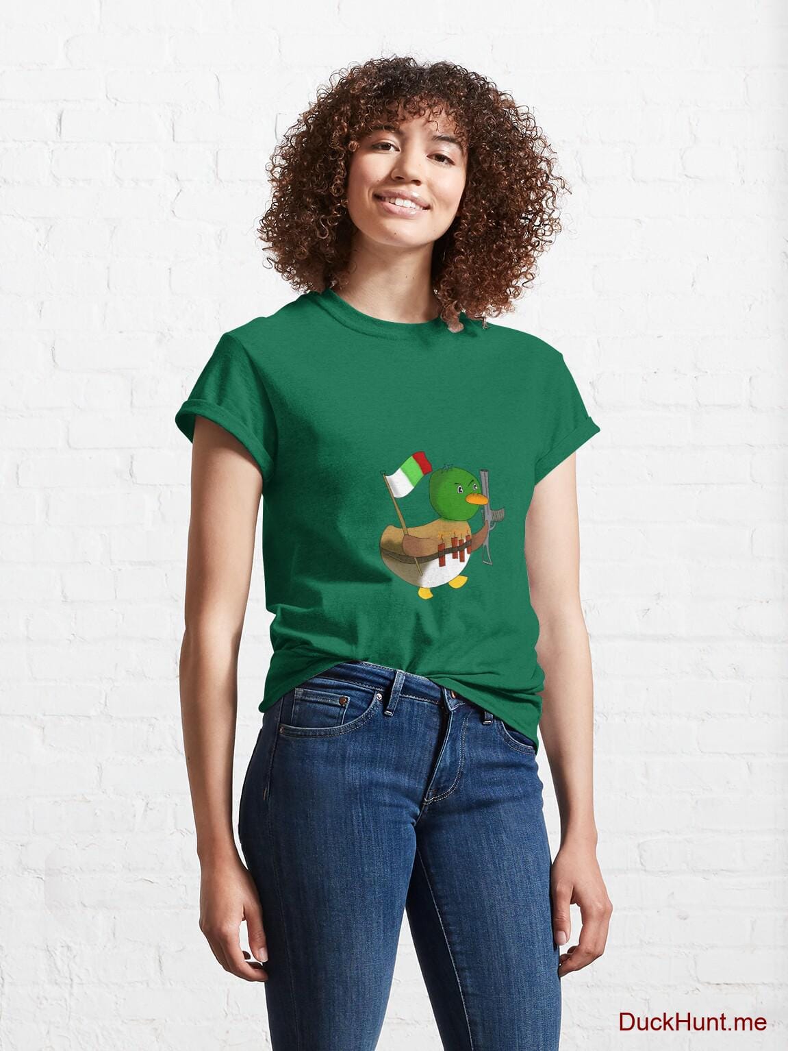 Kamikaze Duck Green Classic T-Shirt (Front printed) alternative image 3