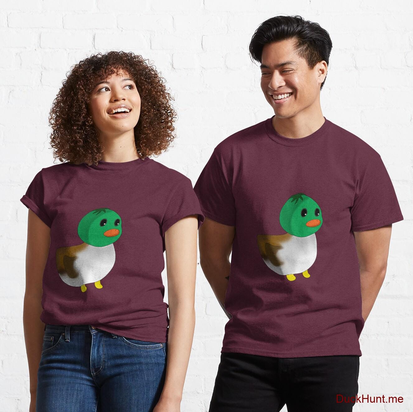Normal Duck Dark Red Classic T-Shirt (Front printed)