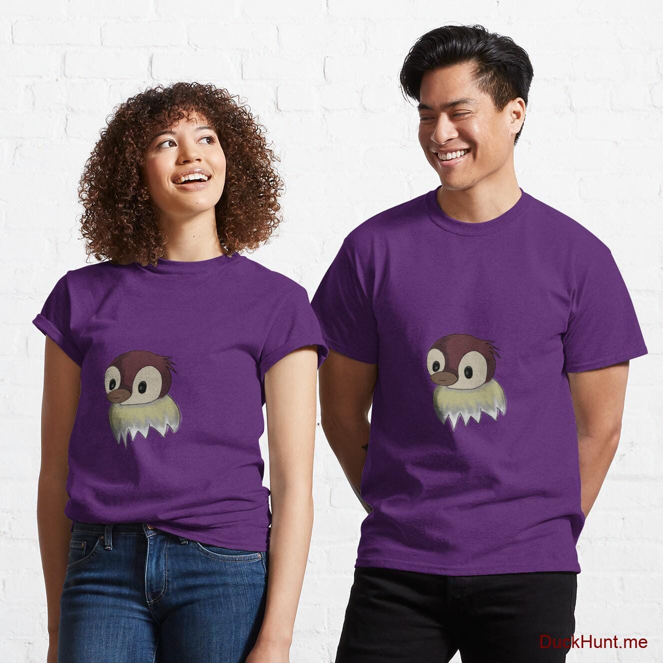 Ghost Duck (fogless) Purple Classic T-Shirt (Front printed)