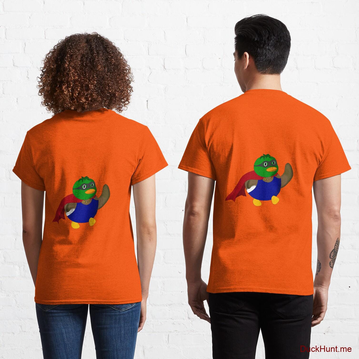Alive Boss Duck Orange Classic T-Shirt (Back printed)