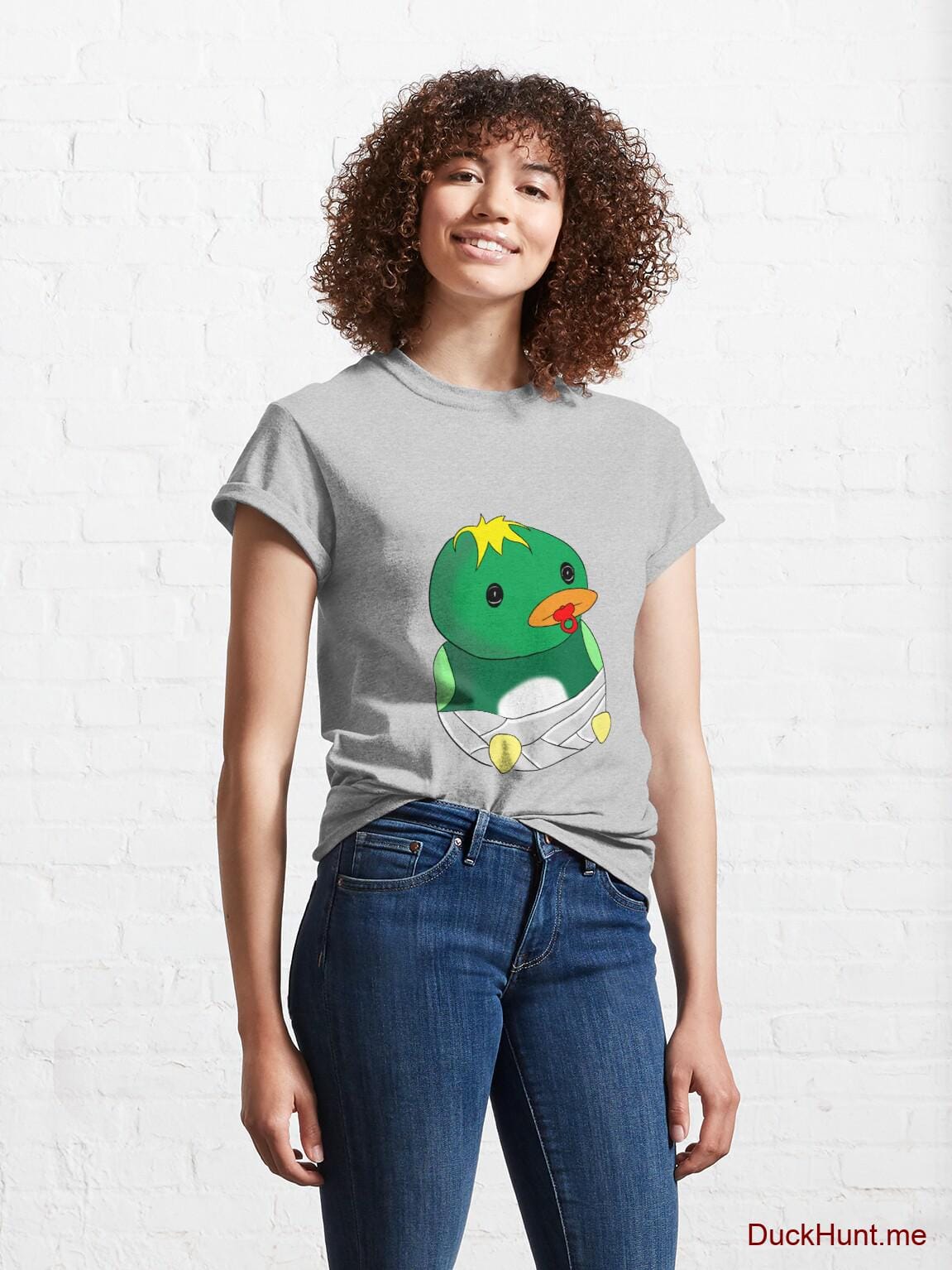 Baby duck Heather Grey Classic T-Shirt (Front printed) alternative image 3