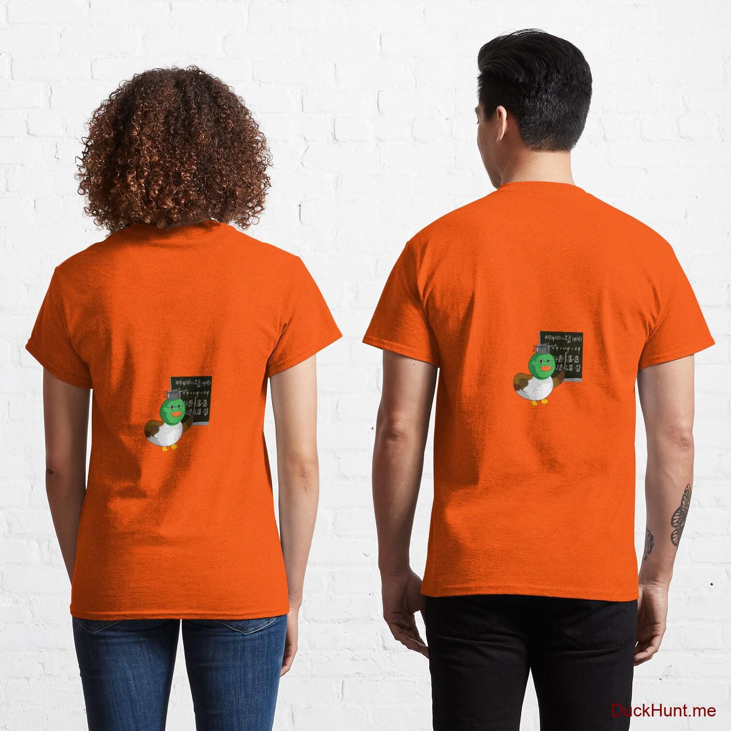 Prof Duck Orange Classic T-Shirt (Back printed)