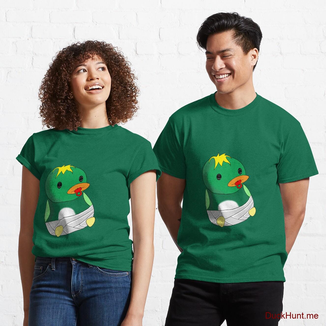 Baby duck Green Classic T-Shirt (Front printed)