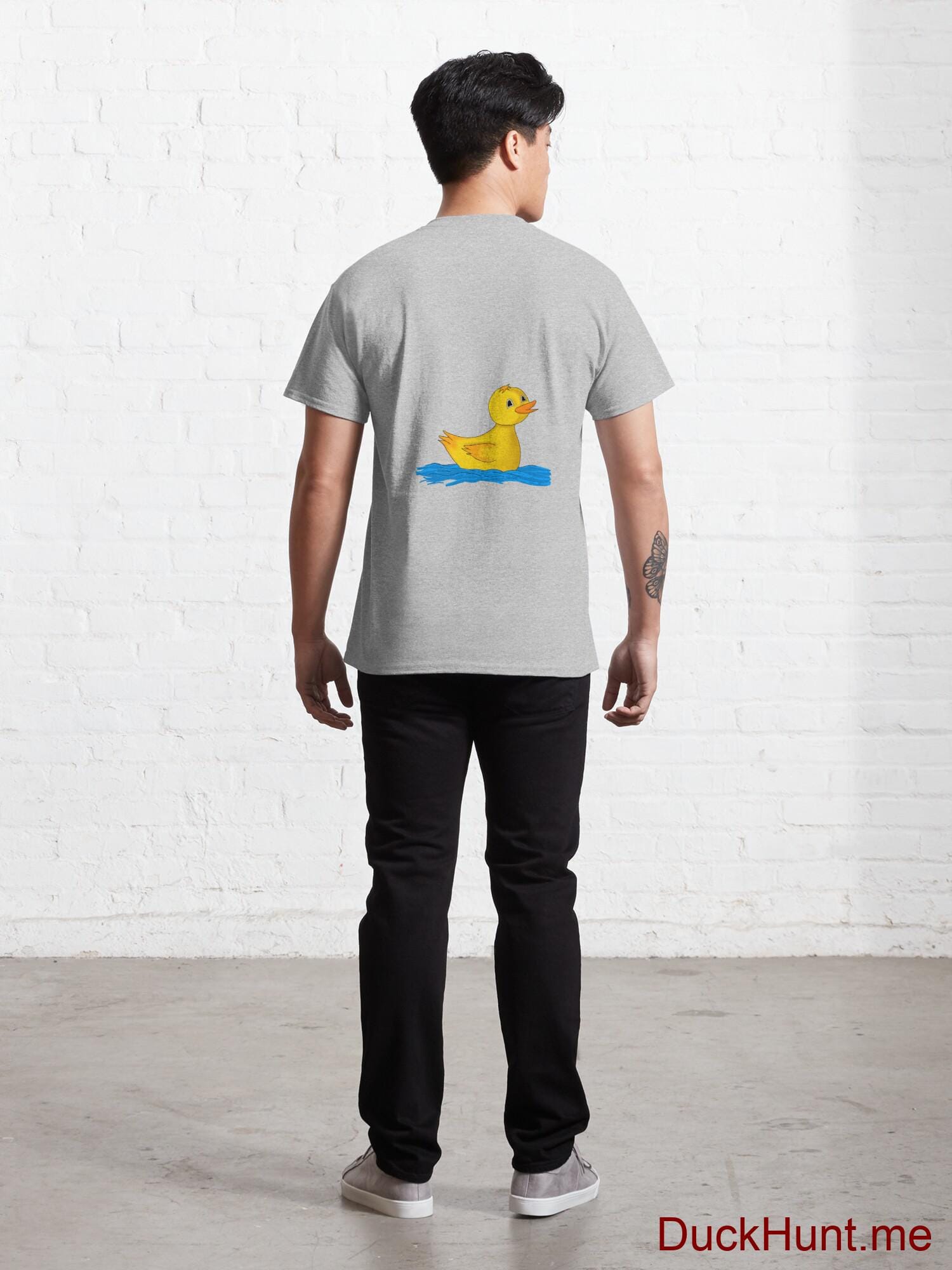 Plastic Duck Heather Grey Classic T-Shirt (Back printed) alternative image 3