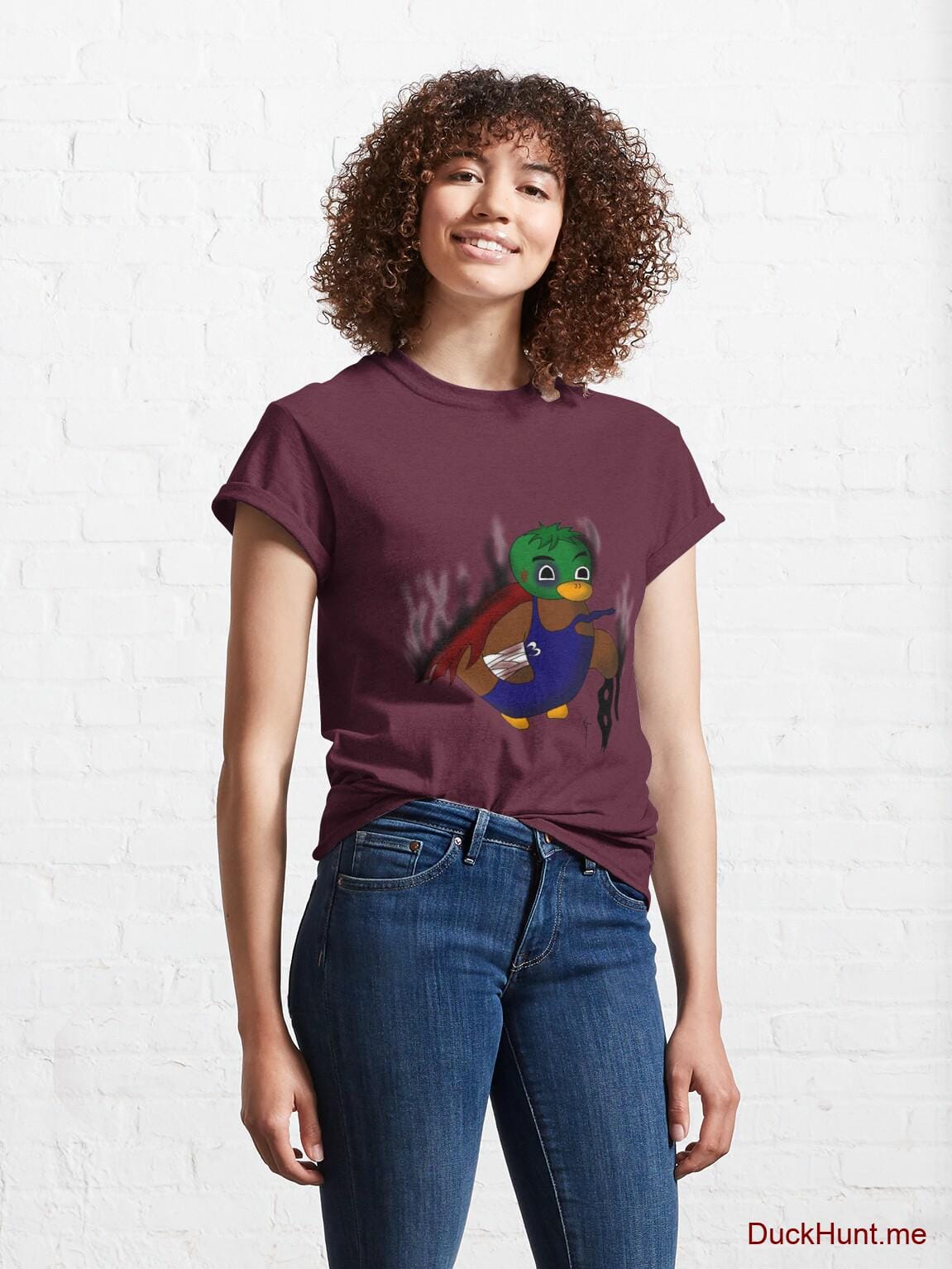 Dead Boss Duck (smoky) Dark Red Classic T-Shirt (Front printed) alternative image 3