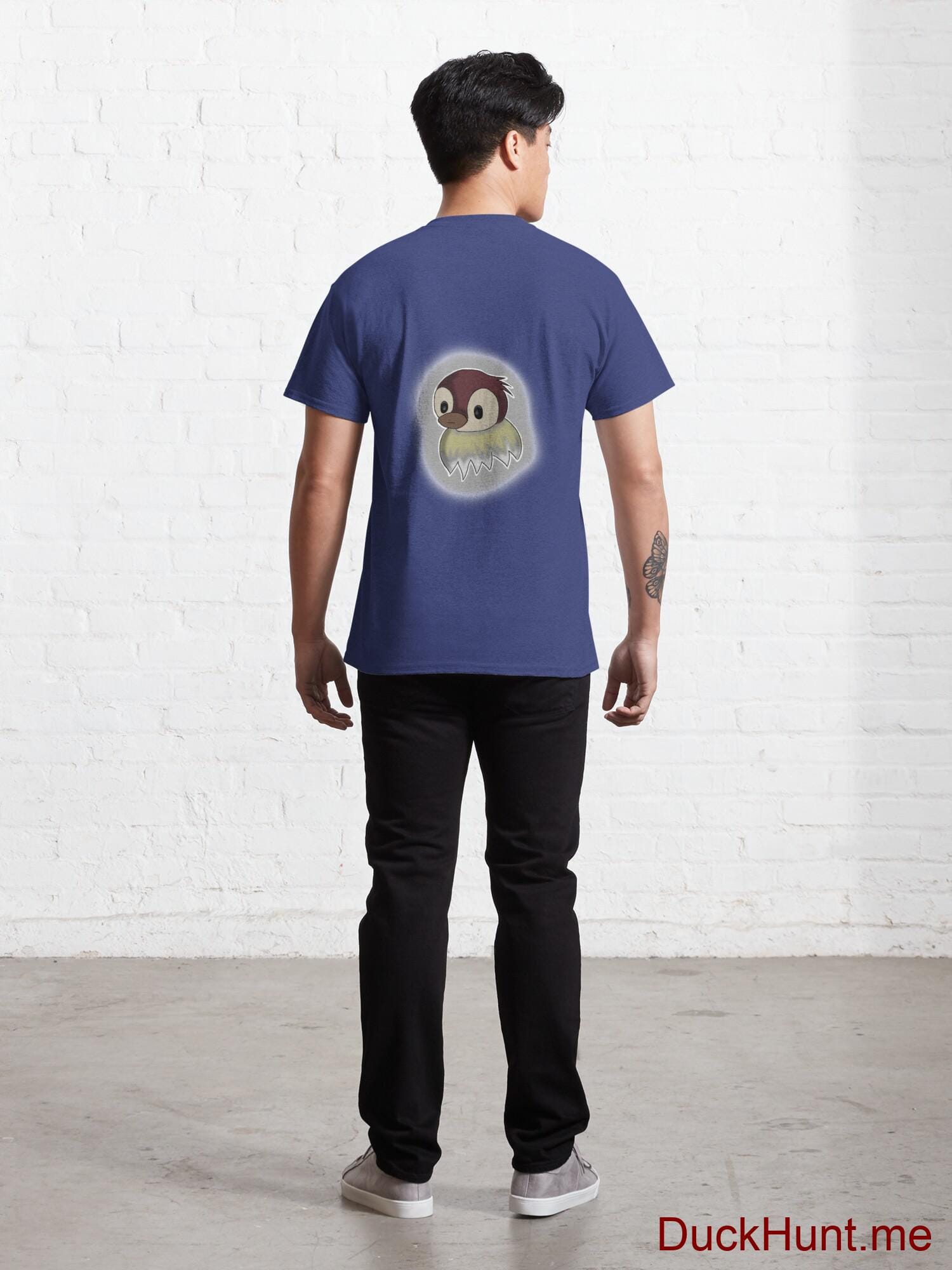 Ghost Duck (foggy) Blue Classic T-Shirt (Back printed) alternative image 3