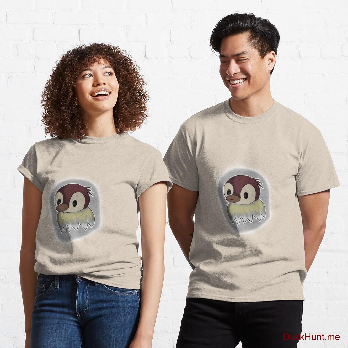 Ghost Duck (foggy) Creme Classic T-Shirt (Front printed)