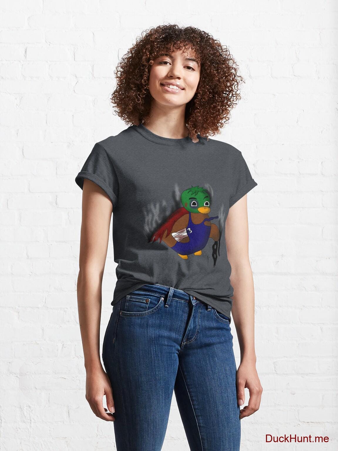 Dead Boss Duck (smoky) Denim Heather Classic T-Shirt (Front printed) alternative image 3