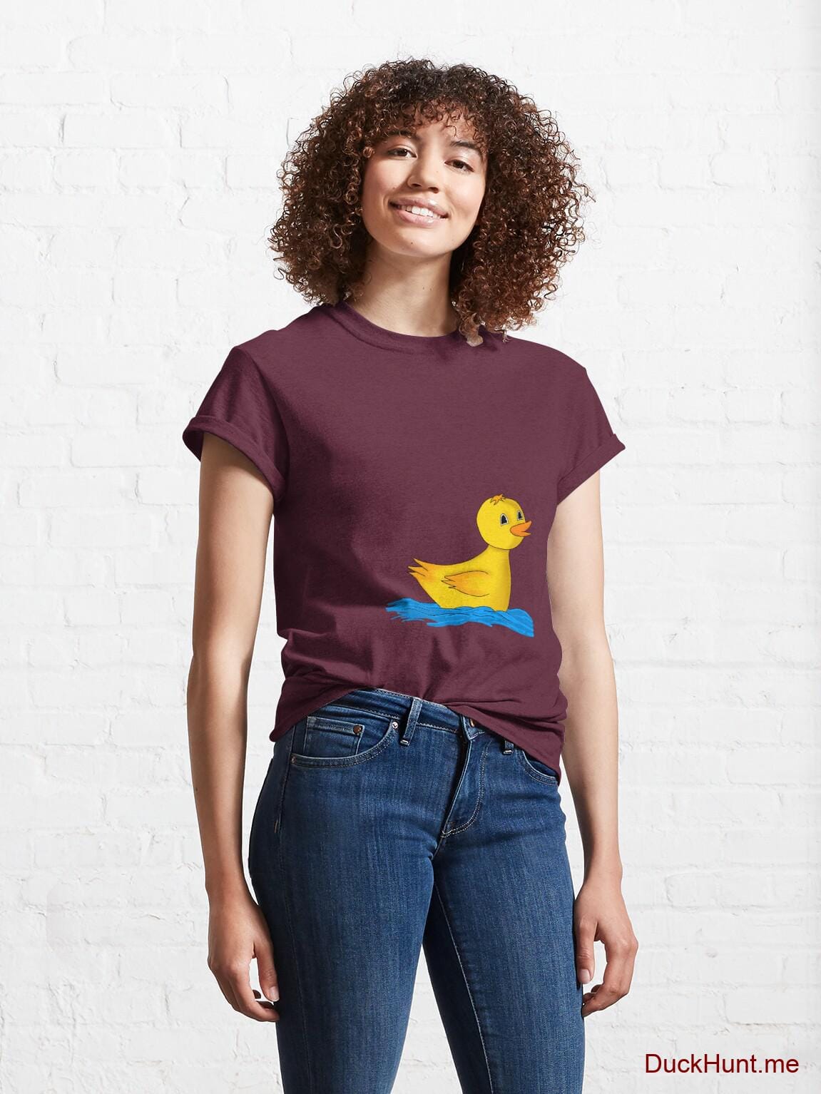 Plastic Duck Dark Red Classic T-Shirt (Front printed) alternative image 3