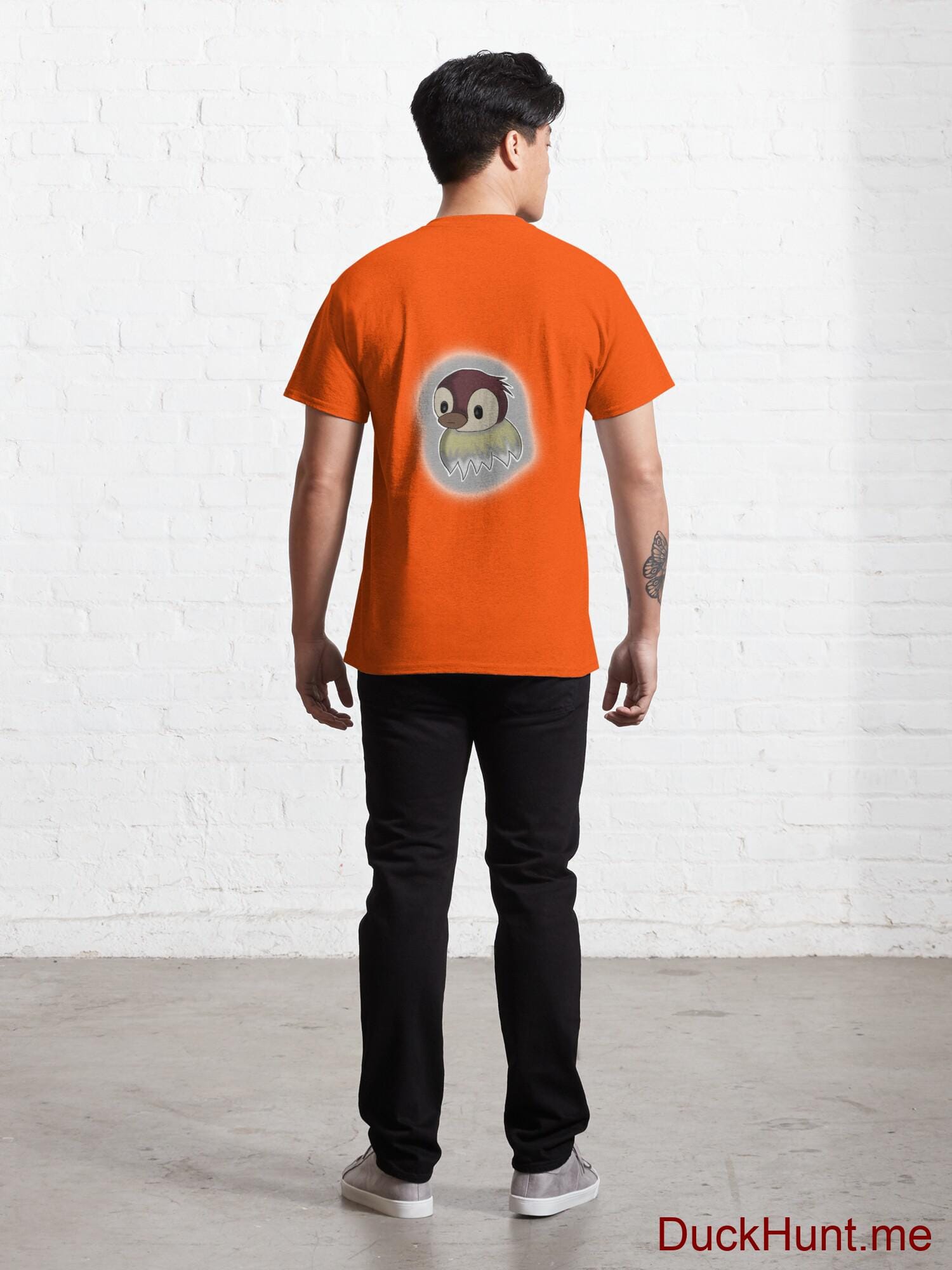Ghost Duck (foggy) Orange Classic T-Shirt (Back printed) alternative image 3