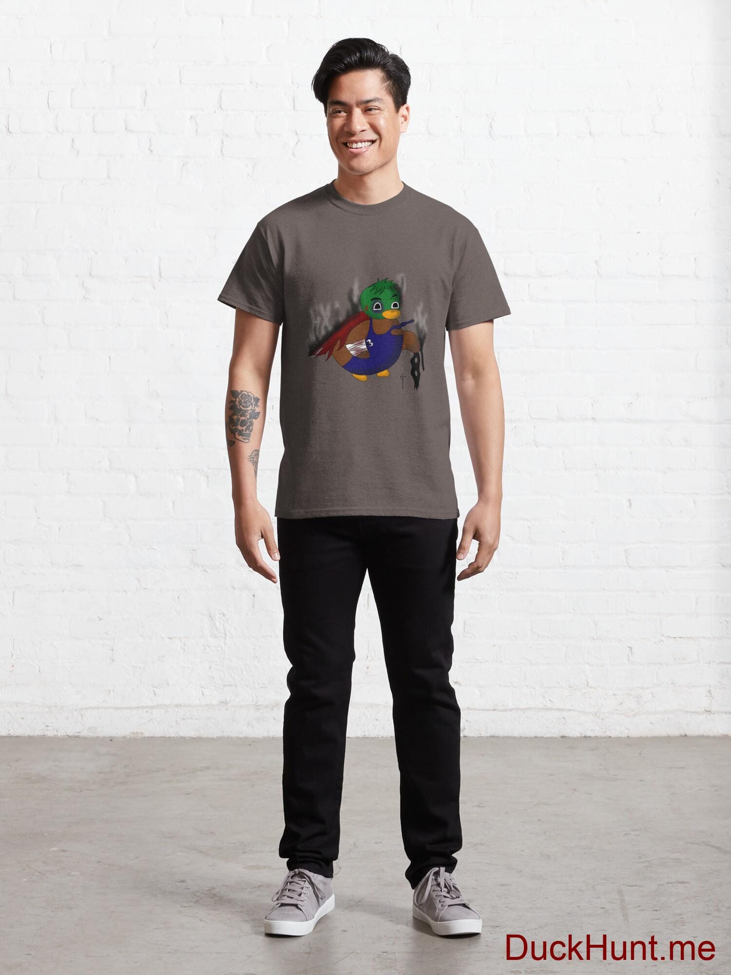 Dead Boss Duck (smoky) Dark Grey Classic T-Shirt (Front printed) alternative image 6