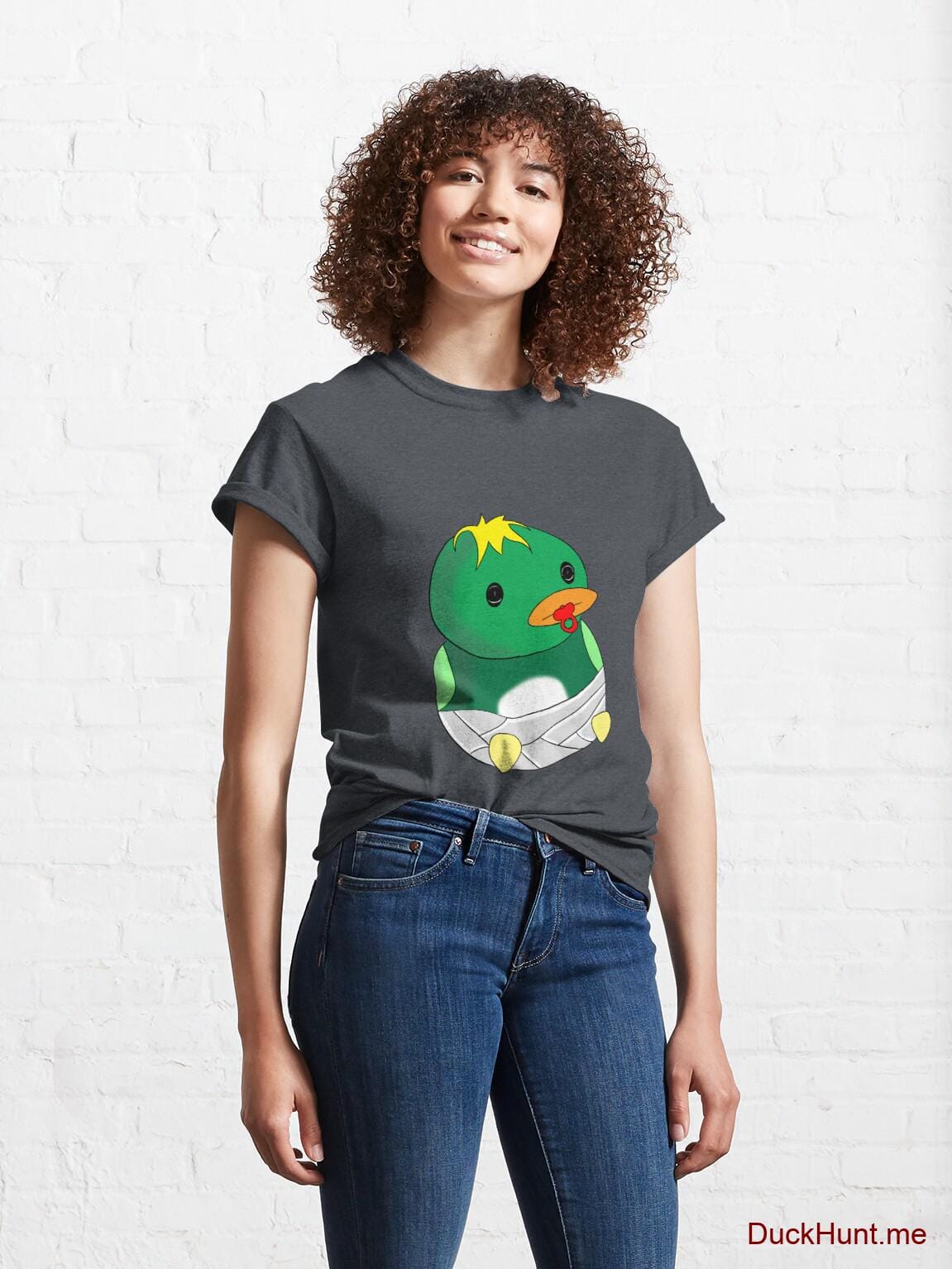 Baby duck Denim Heather Classic T-Shirt (Front printed) alternative image 3
