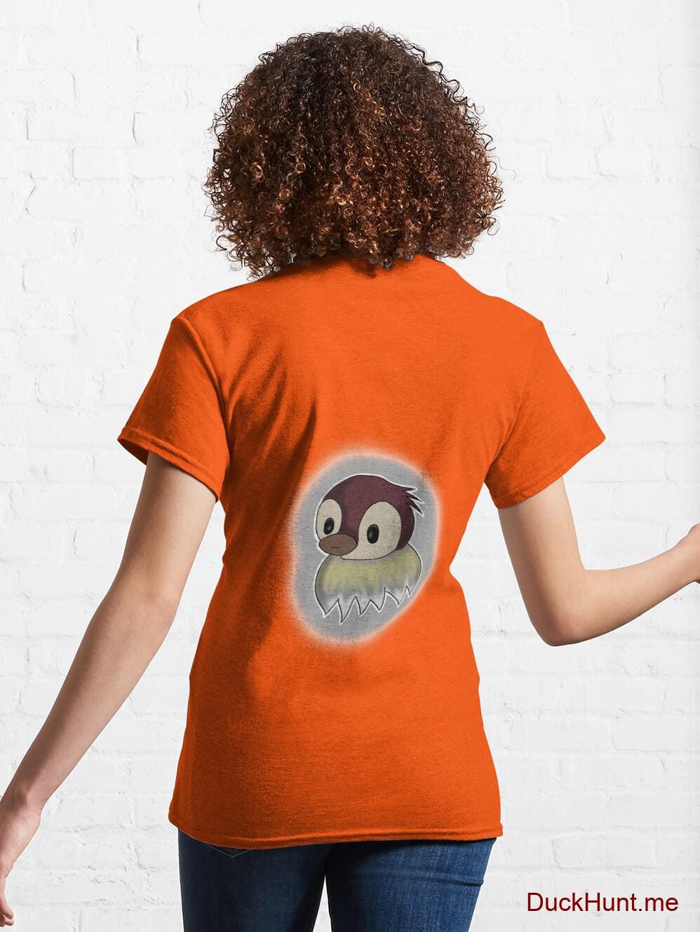Ghost Duck (foggy) Orange Classic T-Shirt (Back printed) alternative image 4