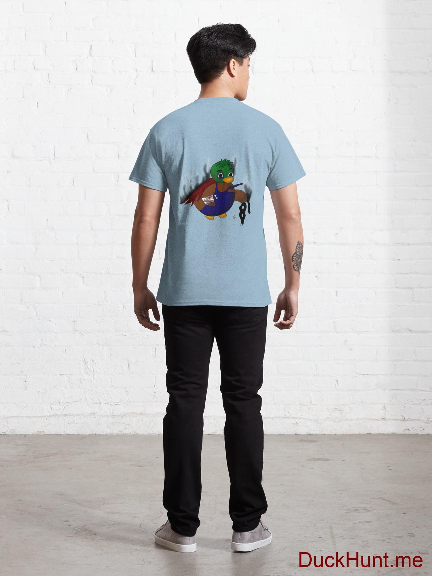 Dead Boss Duck (smoky) Light Blue Classic T-Shirt (Back printed) alternative image 3