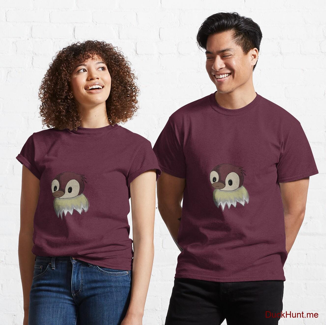 Ghost Duck (fogless) Dark Red Classic T-Shirt (Front printed)
