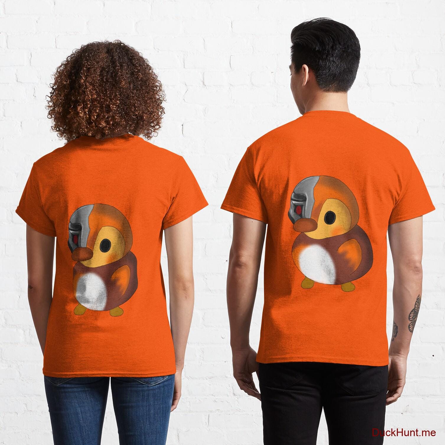Mechanical Duck Orange Classic T-Shirt (Back printed)