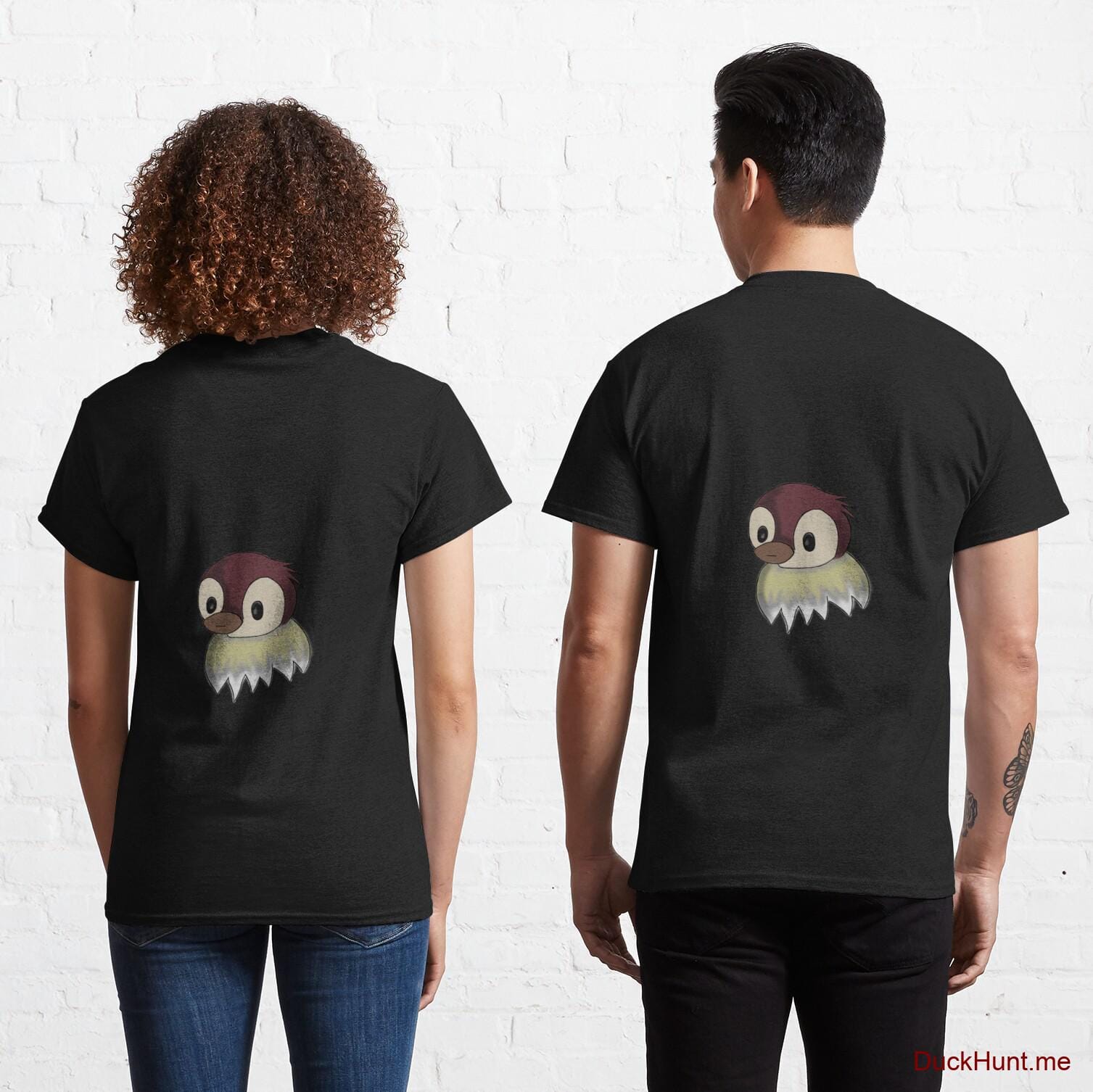Ghost Duck (fogless) Black Classic T-Shirt (Back printed)