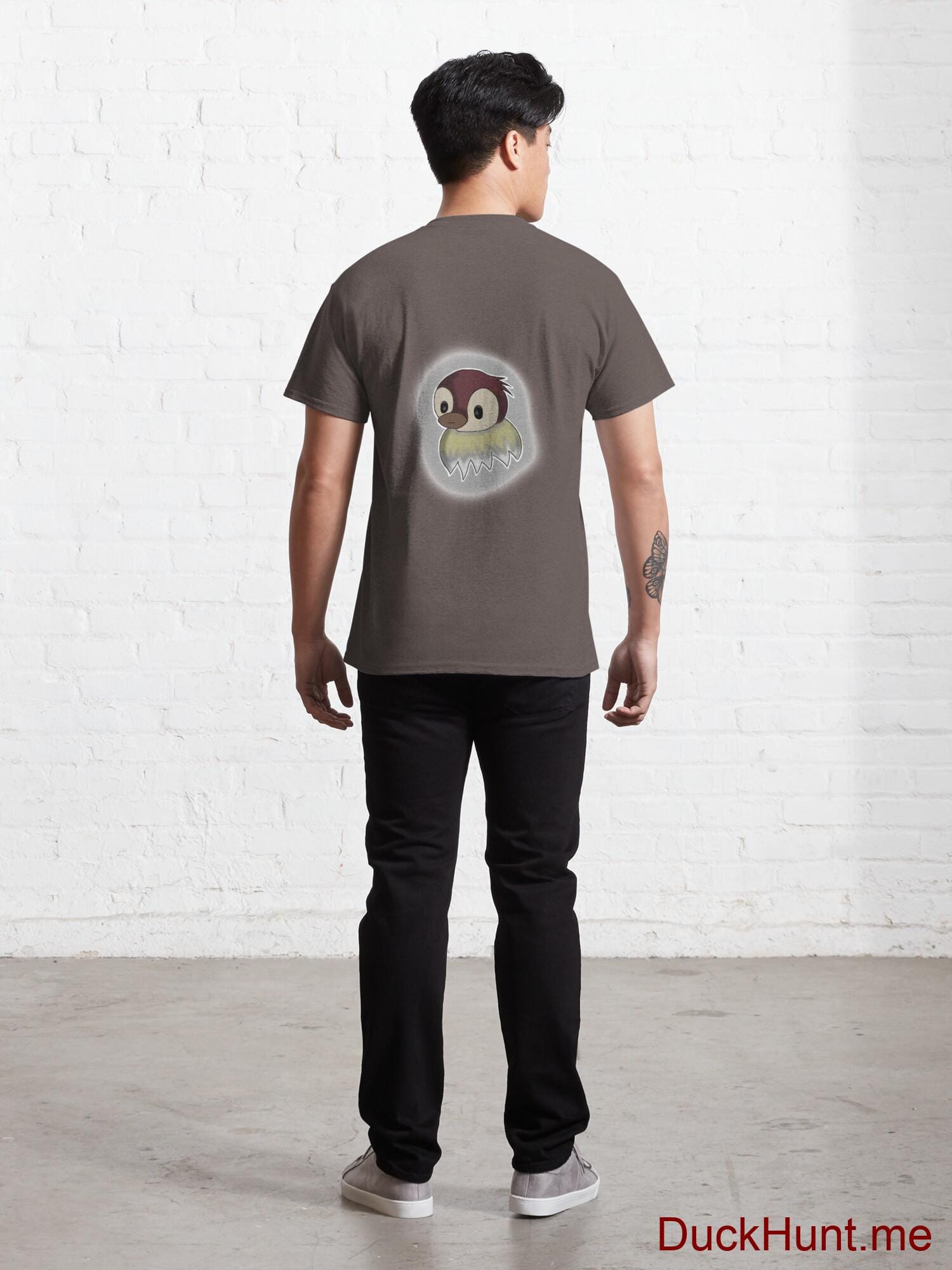 Ghost Duck (foggy) Dark Grey Classic T-Shirt (Back printed) alternative image 3