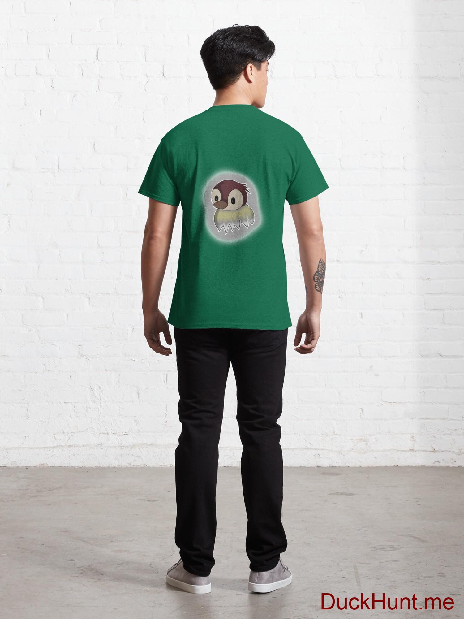 Ghost Duck (foggy) Green Classic T-Shirt (Back printed) alternative image 3