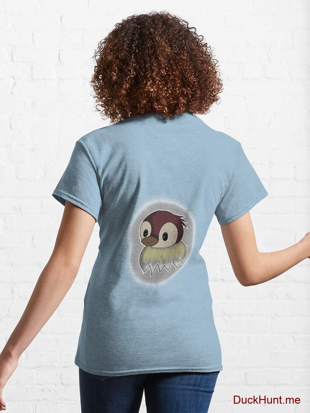 Ghost Duck (foggy) Light Blue Classic T-Shirt (Back printed) alternative image 4