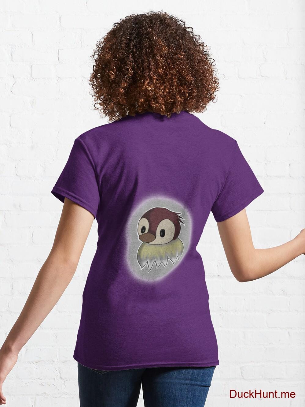 Ghost Duck (foggy) Purple Classic T-Shirt (Back printed) alternative image 4