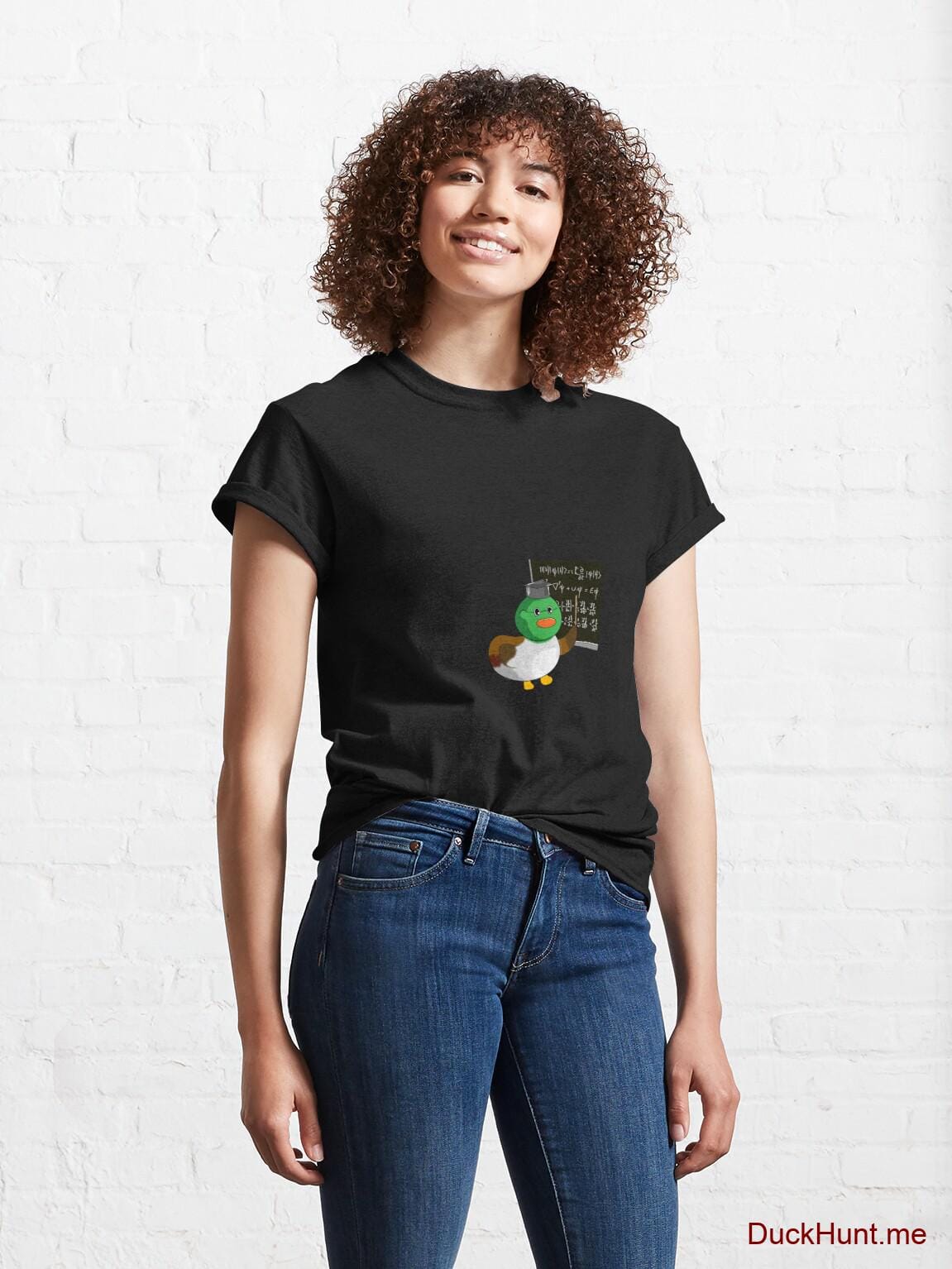 Prof Duck Black Classic T-Shirt (Front printed) alternative image 3